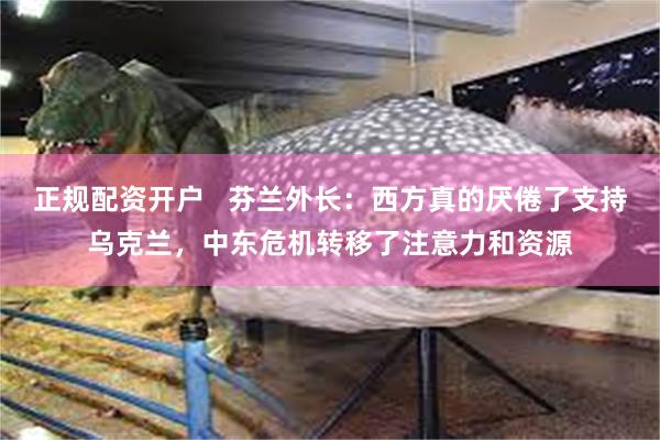 正规配资开户   芬兰外长：西方真的厌倦了支持乌克兰，中东危机转移了注意力和资源