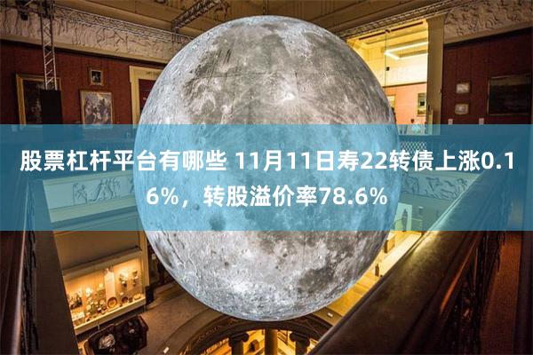 股票杠杆平台有哪些 11月11日寿22转债上涨0.16%，转股溢价率78.6%