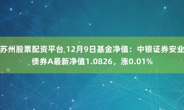 苏州股票配资平台 12月9日基金净值：中银证券安业债券A最新净值1.0826，涨0.01%