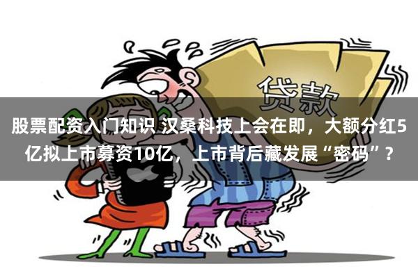 股票配资入门知识 汉桑科技上会在即，大额分红5亿拟上市募资10亿，上市背后藏发展“密码”？